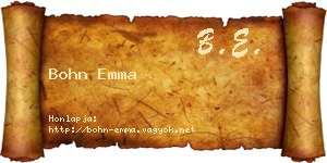 Bohn Emma névjegykártya